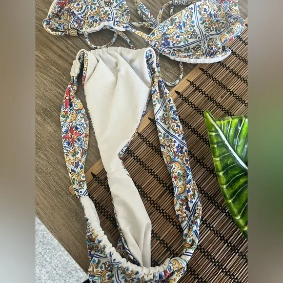 Bydee Sicilia Bikini SET, small, Cyprus top & bottoms, Majolica Tile - Picture 6 of 6